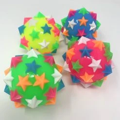 Mardi Gras Spot 3.5" Knobby Ball With Stars Light-Ups