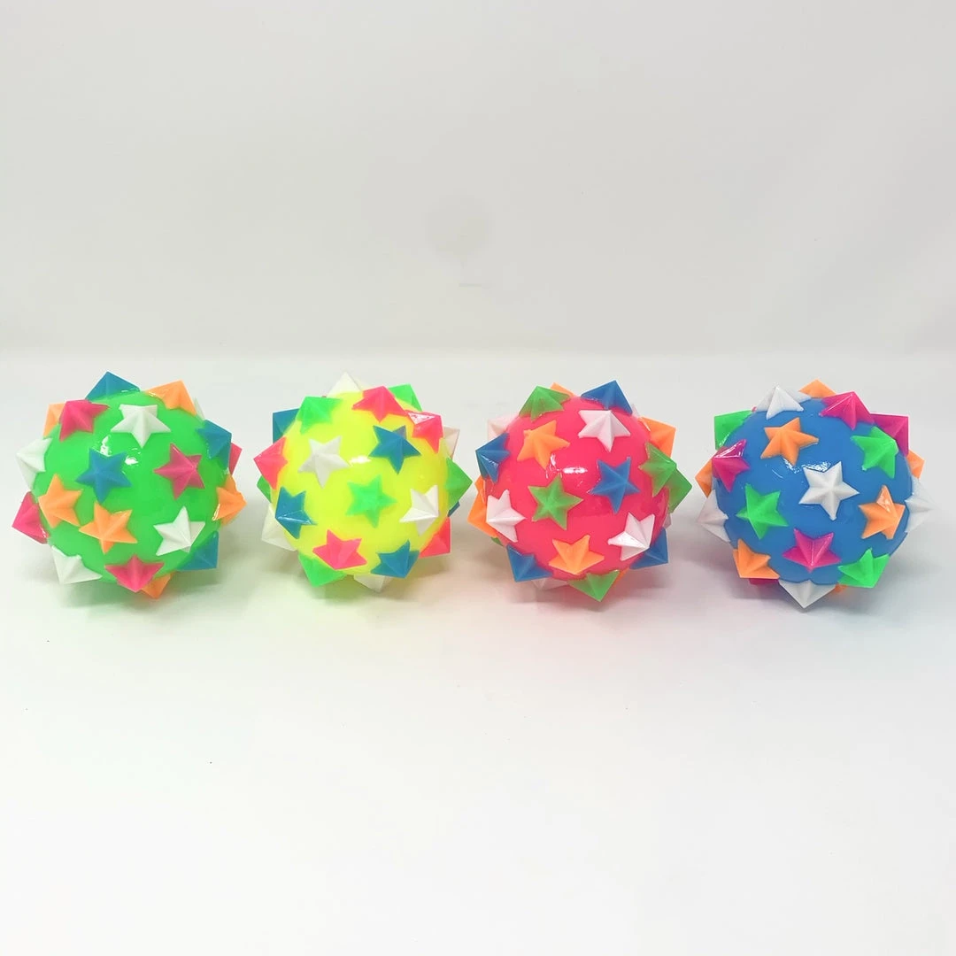 Mardi Gras Spot 3.5" Knobby Ball With Stars Light-Ups 5 Mardi Gras Spot 3.5" Knobby Ball With Stars Light-Ups