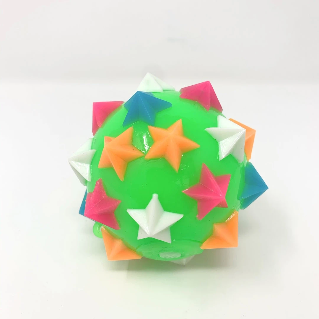 Mardi Gras Spot 3.5" Knobby Ball With Stars Light-Ups 10 Mardi Gras Spot 3.5" Knobby Ball With Stars Light-Ups
