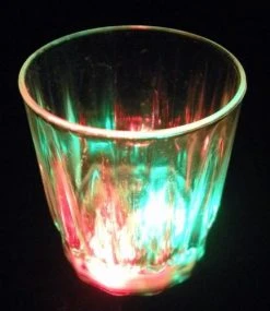 Mardi Gras Spot LED Shot Glass With Multicolor Lights Light-Ups