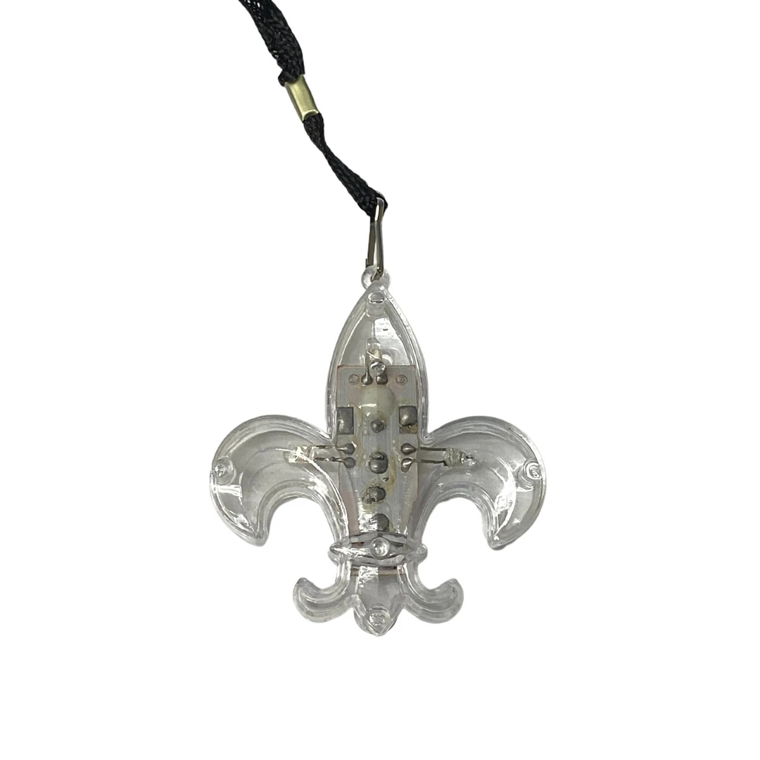 Mardi Gras Spot LED Fleur De Lis Necklace With Yellow Lights 3 Mardi Gras Spot LED Fleur De Lis Necklace With Yellow Lights