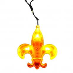 Mardi Gras Spot LED Fleur De Lis Necklace With Yellow Lights 5 Mardi Gras Spot LED Fleur De Lis Necklace With Yellow Lights