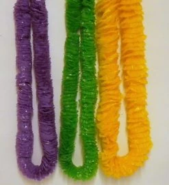 Sale Assorted Purple, Green And Gold Plastic Leis (Dozen)