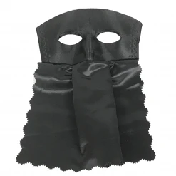 Plush Appeal, LLC Party Supplies Black Satin Mask With Elastic Band (Each)