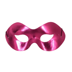 Plush Appeal, LLC Metallic Hot Pink Masquerade Mask With Elastic Band (Each) Party Supplies