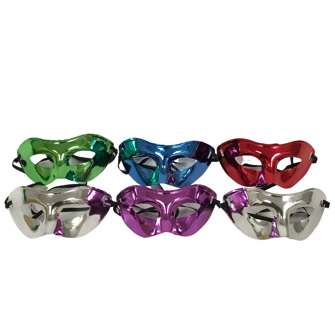 Plush Appeal, LLC Shiny Masquerade Mask With Ribbon Tie - Assorted Colors (Pack Of 6) Party Supplies Plush Appeal, LLC Shiny Masquerade Mask With Ribbon Tie - Assorted Colors (Pack Of 6) Party Supplies