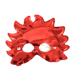 Sale Metallic Red Masquerade Mask With Elastic Band (Each)