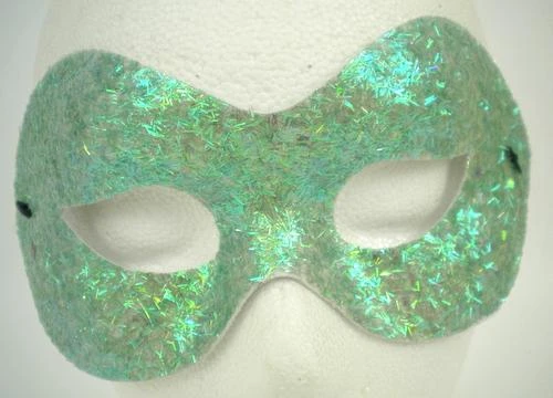 Plush Appeal, LLC Party Supplies Green Metallic Glittered Mask With Elastic Band (Each) Plush Appeal, LLC Party Supplies Green Metallic Glittered Mask With Elastic Band (Each)