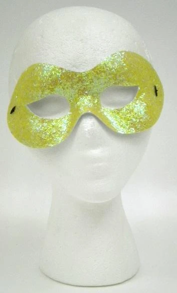 Plush Appeal, LLC Party Supplies Yellow Metallic Glittered Mask With Elastic Band (Each) 3 Plush Appeal, LLC Party Supplies Yellow Metallic Glittered Mask With Elastic Band (Each)