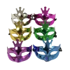 Plush Appeal, LLC Metallic Crown Mask With Ribbon Tie - Assorted Colors (Pack Of 6) Party Supplies