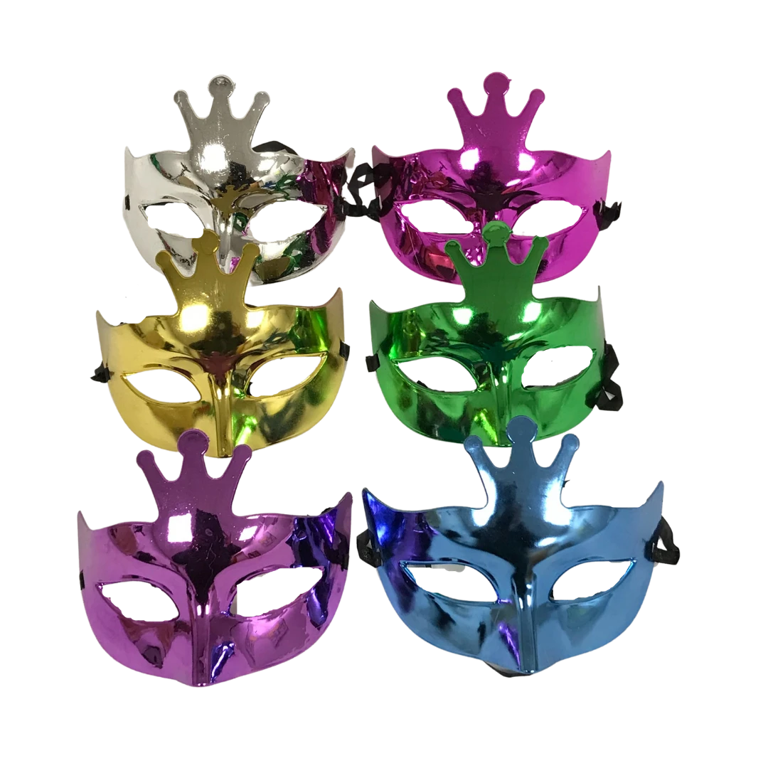 Plush Appeal, LLC Metallic Crown Mask With Ribbon Tie - Assorted Colors (Pack Of 6) Party Supplies 3 Plush Appeal, LLC Metallic Crown Mask With Ribbon Tie - Assorted Colors (Pack Of 6) Party Supplies