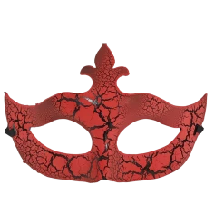 Plush Appeal, LLC Red With Black Crackle Mask With Ribbon Tie (Each)