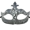 Mardi Gras Spot Party Supplies White With Black Crackle Mask (Each)