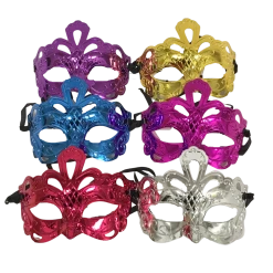 Plush Appeal, LLC Party Supplies Metallic Color Tall Mask - Assorted Colors (Pack Of 6)