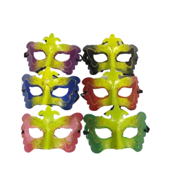 Plush Appeal, LLC Party Supplies Masquerade Mask With Fleur De Lis And Glittered Accents And Ribbon Tie - Assorted Colors (Pack Of 6)
