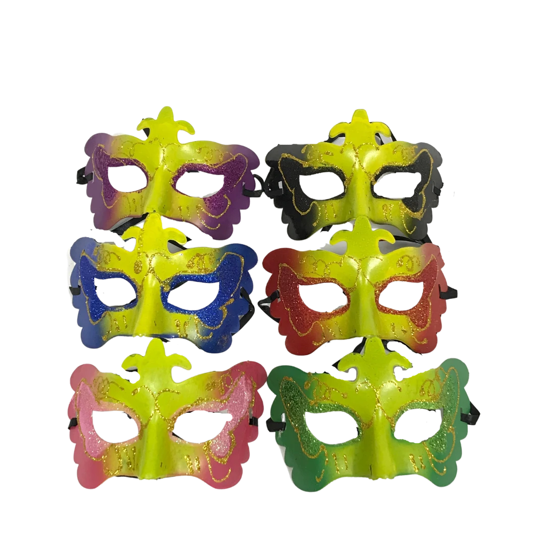 Plush Appeal, LLC Party Supplies Masquerade Mask With Fleur De Lis And Glittered Accents And Ribbon Tie - Assorted Colors (Pack Of 6) Plush Appeal, LLC Party Supplies Masquerade Mask With Fleur De Lis And Glittered Accents And Ribbon Tie - Assorted Colors (Pack Of 6)