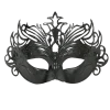 Plush Appeal, LLC Shiny Black Ornate Mask With Ribbon Tie (Each) Party Supplies 2 Plush Appeal, LLC Shiny Black Ornate Mask With Ribbon Tie (Each) Party Supplies