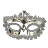 Plush Appeal, LLC Shiny Silver Mask With Silver Jewel And Ribbon Tie (Each)