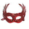 Sale Shiny Red Masquerade Mask With Attached Red Glittered Accent And Ribbon Tie (Each) 1 Sale Shiny Red Masquerade Mask With Attached Red Glittered Accent And Ribbon Tie (Each)