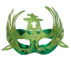 Plush Appeal, LLC Shiny Green Masquerade Mask With Attached Green Glittered Accent And Ribbon Tie (Each)