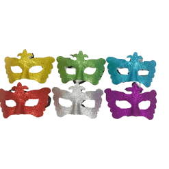 Sale Glittered Mask With Fleur De Lis And Ribbon Tie - Assorted Colors (Pack Of 6)