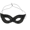 Plush Appeal, LLC Party Supplies Black Sequined Cat Eye Mask With Elastic Band (Each) 1 Plush Appeal, LLC Party Supplies Black Sequined Cat Eye Mask With Elastic Band (Each)