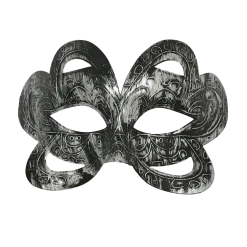 Plush Appeal, LLC Party Supplies Silver Decorated Mask With Ribbon Tie (Each)