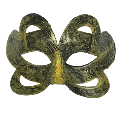 Plush Appeal, LLC Party Supplies Gold Decorated Mask With Ribbon Tie (Each)