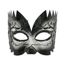 Plush Appeal, LLC Metallic Black Tall Mask With Ribbon Tie (Each) Party Supplies