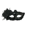Plush Appeal, LLC Black Mask With Black Flower With Ribbon Tie (Each)