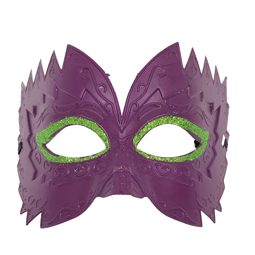 Plush Appeal, LLC Party Supplies Matte Tall Purple, Green And Gold Mask With Ribbon Tie (Each) 3 Plush Appeal, LLC Party Supplies Matte Tall Purple, Green And Gold Mask With Ribbon Tie (Each)