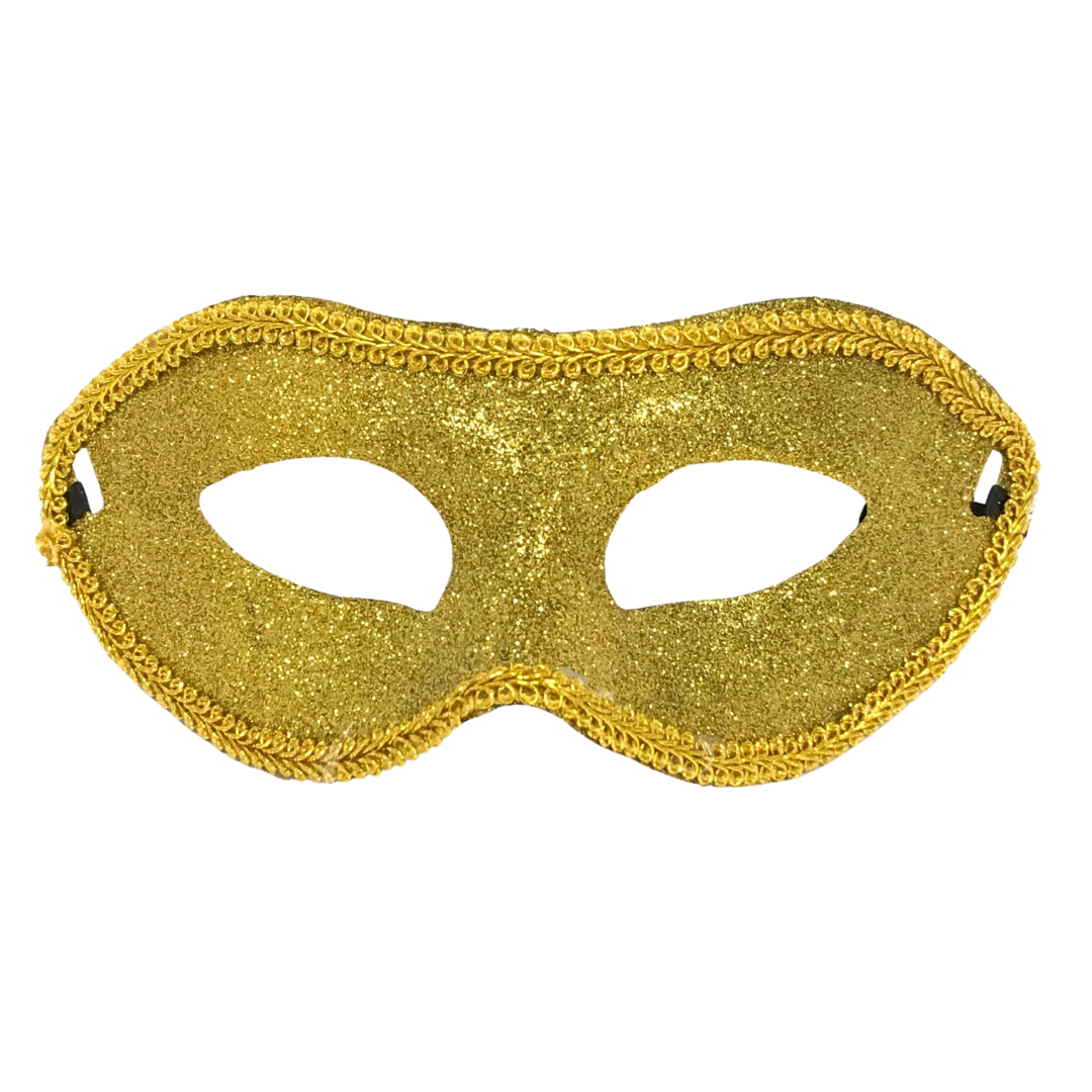 Plush Appeal, LLC Glittered Mask With Gold Trim And Ribbon Tie (Each) Plush Appeal, LLC Glittered Mask With Gold Trim And Ribbon Tie (Each)