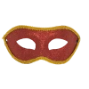 Plush Appeal, LLC Glittered Red Mask With Gold Trim And Ribbon Tie (Each) Party Supplies