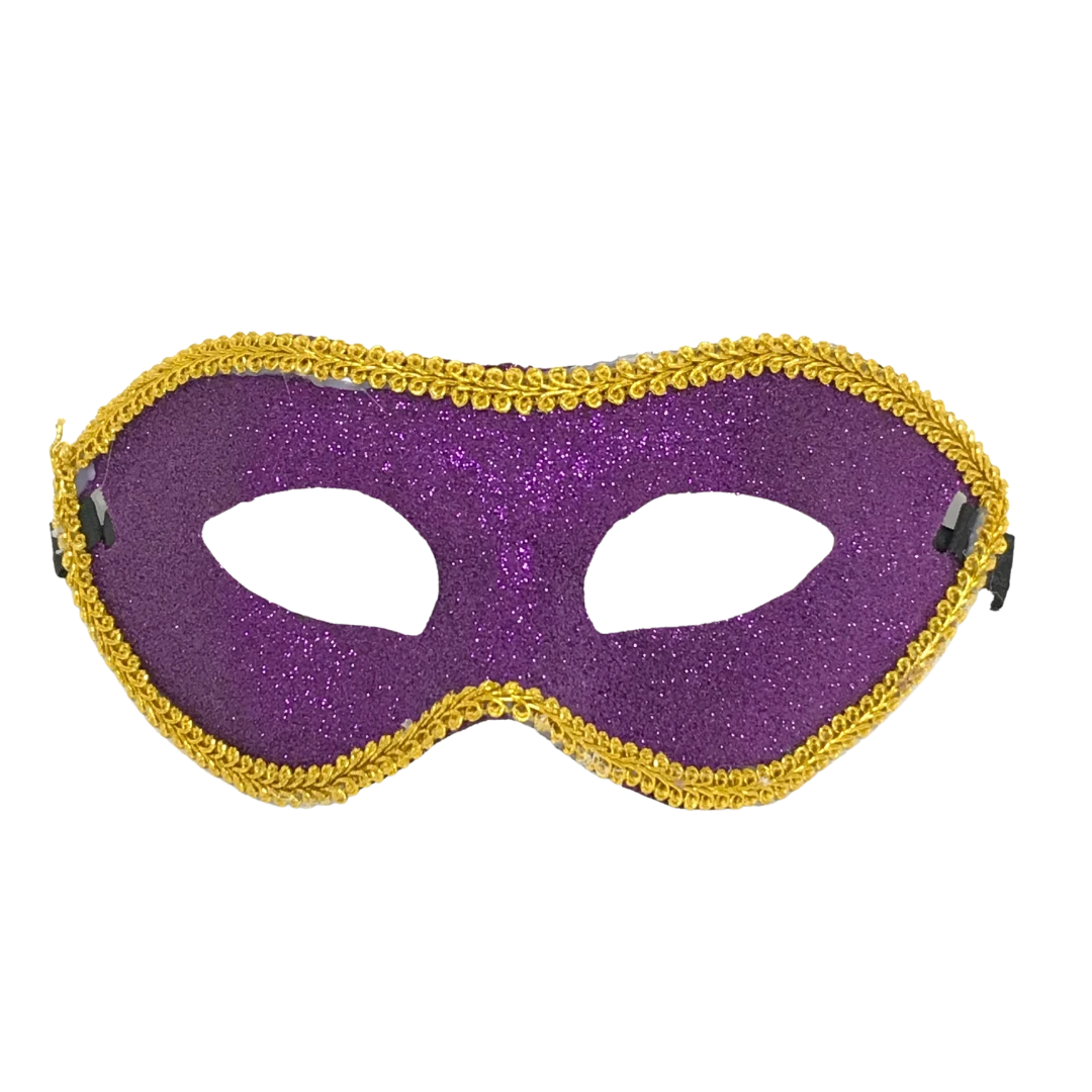 Plush Appeal, LLC Glittered Purple Mask With Gold Trim And Ribbon Tie (Each) 3 Plush Appeal, LLC Glittered Purple Mask With Gold Trim And Ribbon Tie (Each)