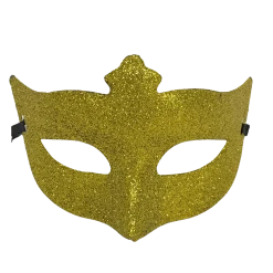 Plush Appeal, LLC Gold Glittered Fleur De Lis Mask With Ribbon Tie (Each) Party Supplies