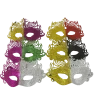 Plush Appeal, LLC Party Supplies Two Toned Glittered Venetian Mask With Ribbon Tie - 6 Assorted Colors (Pack Of 6) 1 Plush Appeal, LLC Party Supplies Two Toned Glittered Venetian Mask With Ribbon Tie - 6 Assorted Colors (Pack Of 6)