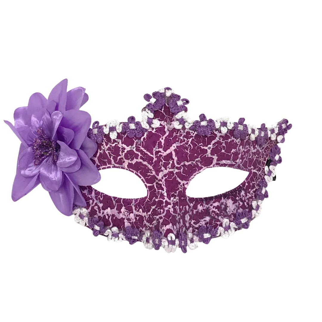 Plush Appeal, LLC Ornate Purple Mask With Trim And Flower And Ribbon Tie (Each) Party Supplies 3 Plush Appeal, LLC Ornate Purple Mask With Trim And Flower And Ribbon Tie (Each) Party Supplies