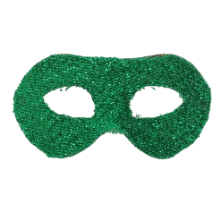 Plush Appeal, LLC Green Hard Plastic Crinkle Mask With Green Ribbon Tie (Each)