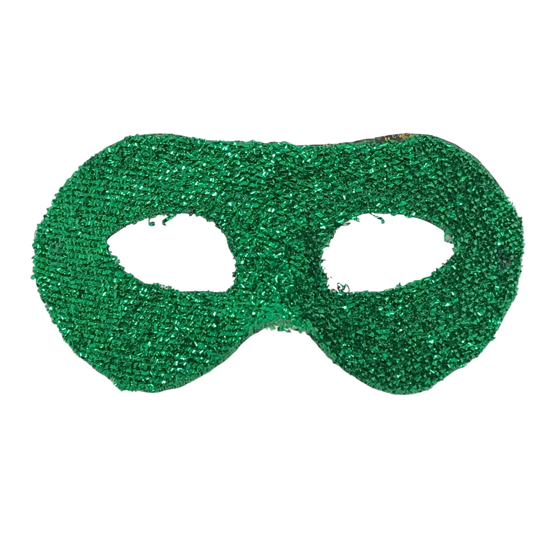 Plush Appeal, LLC Green Hard Plastic Crinkle Mask With Green Ribbon Tie (Each) 3 Plush Appeal, LLC Green Hard Plastic Crinkle Mask With Green Ribbon Tie (Each)