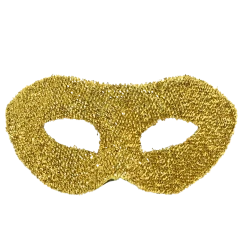 Plush Appeal, LLC Yellow Hard Plastic Crinkle Mask With Ribbon Tie (Each) Party Supplies