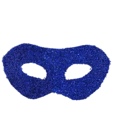 Plush Appeal, LLC Blue Hard Plastic Crinkle Mask With Ribbon Tie (Each) Party Supplies
