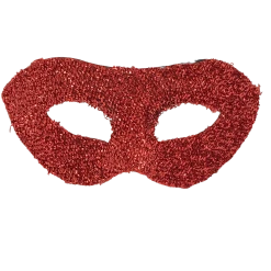 Plush Appeal, LLC Party Supplies Red Hard Plastic Crinkle Mask With Red Ribbon Tie (Each)