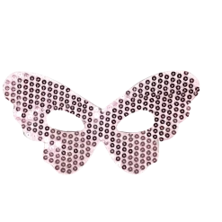 Plush Appeal, LLC Pink Butterfly Mask With Sequins And Ribbon Tie (Each)