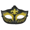 Plush Appeal, LLC Party Supplies Black And Gold Hard Plastic Glittered Mask With Fleur De Lis With Ribbon Tie (Each) 2 Plush Appeal, LLC Party Supplies Black And Gold Hard Plastic Glittered Mask With Fleur De Lis With Ribbon Tie (Each)