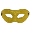 Plush Appeal, LLC Gold Hard Plastic Glittered Mask With Ribbon Tie (Each) Party Supplies