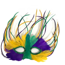 Plush Appeal, LLC Party Supplies Purple, Green And Gold With Green Sequin Eyes Mask (Each)
