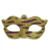 Plush Appeal, LLC Gold Glitter Mask With Green And Purple Zebra Stripes (Each) Party Supplies