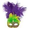 Plush Appeal, LLC Green And Purple Striped Mask With Purple, Green And Gold Feathers (Each) 1 Plush Appeal, LLC Green And Purple Striped Mask With Purple, Green And Gold Feathers (Each)