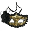 Plush Appeal, LLC Party Supplies Black And Gold Lace Mask With Flower And Rhinestones (Each)