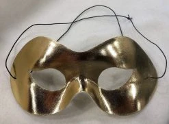 Plush Appeal, LLC Shiny Gold Masquerade Mask With Elastic Band (Each) Party Supplies